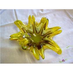 Amber & Lime artglass dish