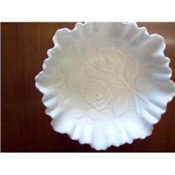Signed IMPERIAL glass white satin bowl
