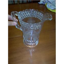 Circa 1890 Wildflower pressed glass pitcher