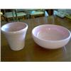 Image 1 : McCOY pink color bowl and USA signed pottery vase