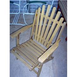 SET 4 WOODEN ANTIQUE Folding LAWN CHAIRS