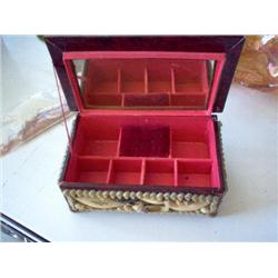 ANTIQUE SEASHELL CASE JEWELRY BOX