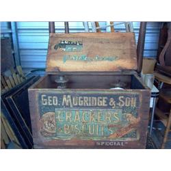GEO. MUGRIDGE & SONS ANTIQUE WOOD BOX W/LID