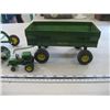 Image 2 : JOHN DEERE DIECAST TRACTOR W/HAYRAKE & METAL WAGON W/SM. TRACTOR