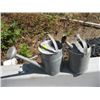 Image 1 : 2 METAL GALVANIZED WATERING CANS