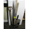 Image 1 : BUNDLE OF MISC: DOUBLE BLADED AXE, SHOVEL, ETC.
