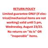 Image 1 : RETURN POLICY