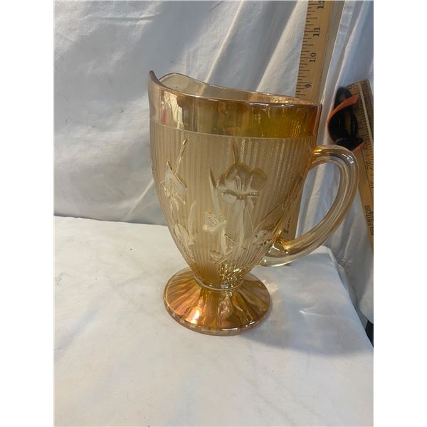 Carnival glass pitcher