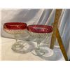 Image 1 : Indian Ruby red Diamond point pedestal candy dishes