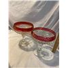 Image 2 : Indian Ruby red Diamond point pedestal candy dishes