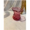 Image 1 : Small pink handblown vase with rippled edge