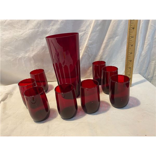 Ruby red glassware