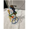 Image 2 : Folk  Art Colorful Cloth Wrapped Wire Push Toy