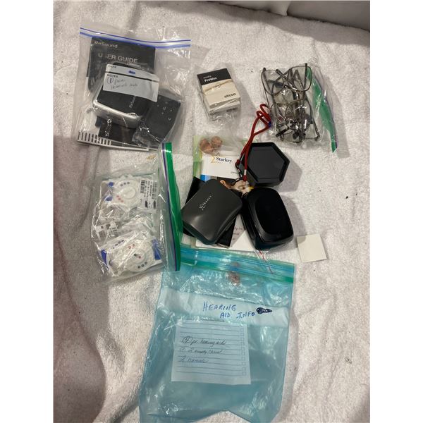 Hearing aid items and glasses