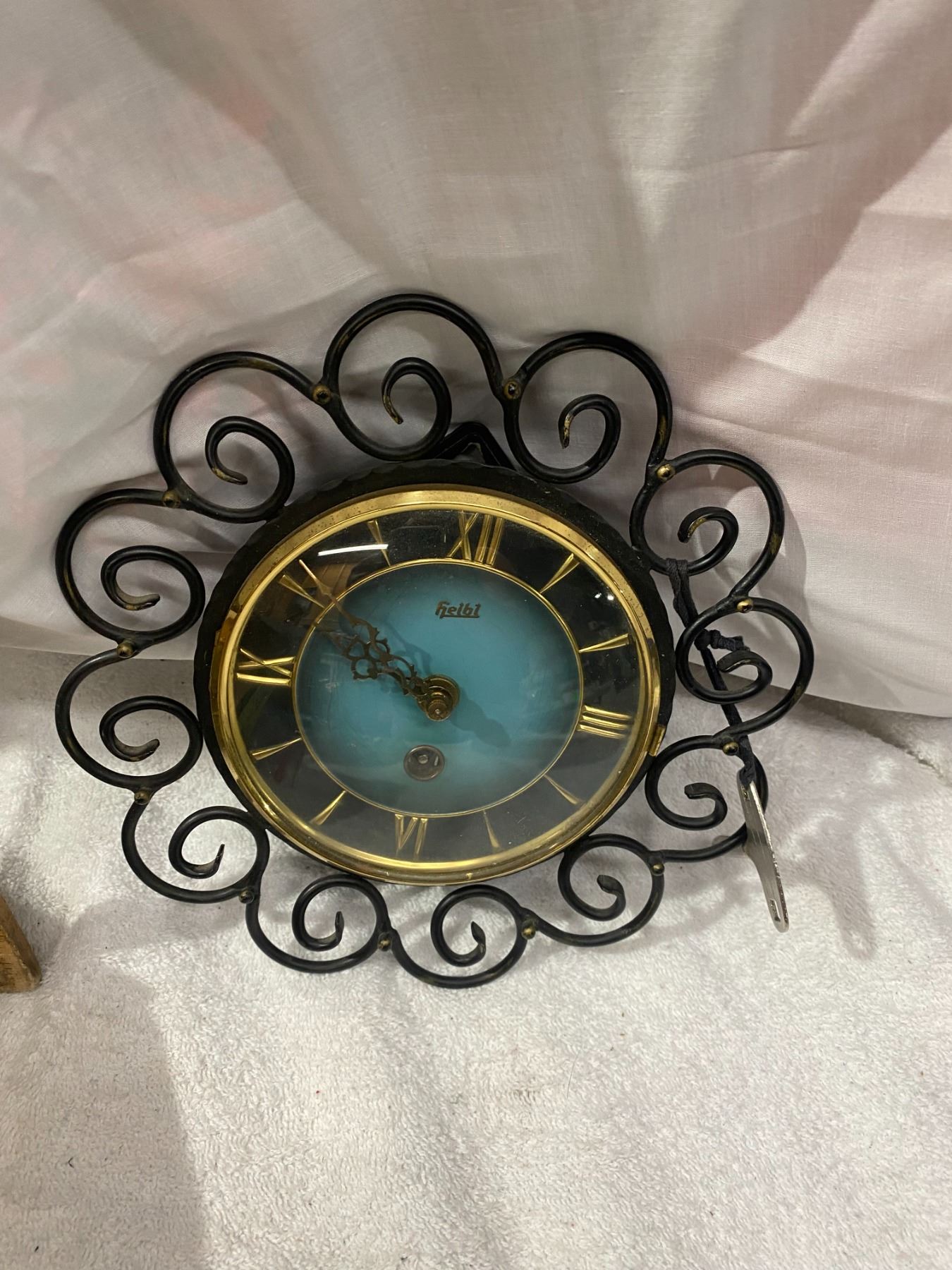 Heibi Clock Heibi vintage clock with key MCM