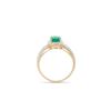 Image 3 : 14KT Yellow Gold 1.10ct Emerald and Diamond Ring