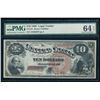 Image 1 : 1880 $10 Jackass Legal Tender Note PMG 64EPQ
