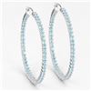 Image 2 : Plated Rhodium 3.60ctw Blue Topaz Earrings