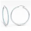 Image 3 : Plated Rhodium 3.60ctw Blue Topaz Earrings