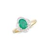 Image 2 : 14KT Yellow Gold 1.10ct Emerald and Diamond Ring