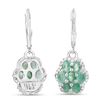 Image 3 : Rhodium Plated 2.48ctw Emerald and White Zircon Earrings