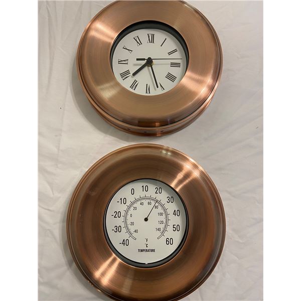 Copper Style Barometer and Clock - Sunrise Estate Services Ltd