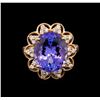 Image 2 : 14KT Rose Gold 8.58 ctw Tanzanite and Diamond Ring