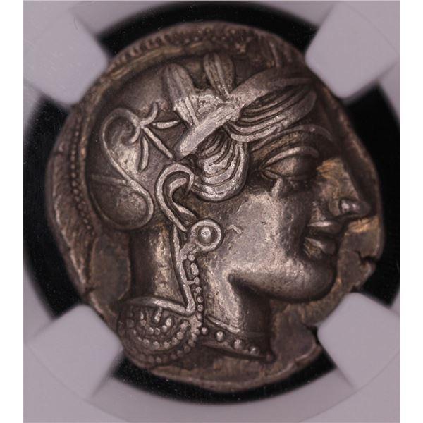 ATTICA. Athens. AR Tetradrachm, ca. 454-404 B.C. NGC AU. Strike: 5/5, Surface: 3/5.