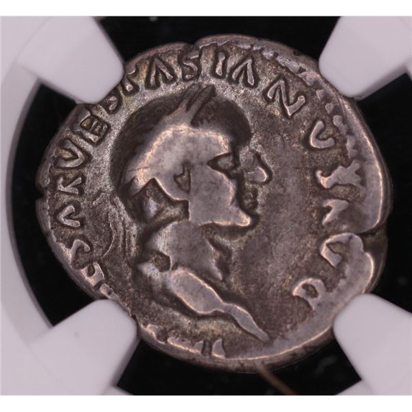 ROMAN EMPIRE. Vespasian. A.D. 69-79. AR Denarius, Rome Mint, ca. A.D. 69-70. NGC Choice FINE, Strike