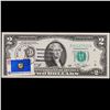 Image 2 : 1976 $2 Federal Reserve Note 1st Day of Issue, with Stamp Grades Gem CU