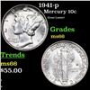 Image 1 : 1941-p Mercury Dime 10c Grades GEM+ Unc