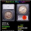 Image 1 : ***Auction Highlight*** 1921-p Peace Dollar $1 Graded ms62 By SEGS (fc)
