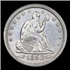 Image 2 : ***Auction Highlight*** 1853 arrow & rays Seated Liberty Quarter 25c Graded ms63+ By SEGS (fc)