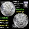 Image 1 : 1921-p Morgan Dollar $1 Graded ms63+ pl By SEGS