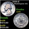 Image 1 : 1936-d Washington Quarter 25c Grades Select AU