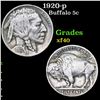 Image 1 : 1920-p Buffalo Nickel 5c Grades xf