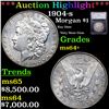 Image 1 : ***Auction Highlight*** 1904-s Morgan Dollar $1 Graded ms64+ By SEGS (fc)