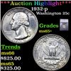 Image 1 : ***Auction Highlight*** 1932-p Washington Quarter 25c Graded ms65+ By SEGS (fc)