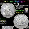 Image 1 : ***Auction Highlight*** 1867-p Seated Half Dollar 50c Graded Select Unc+ PL BY USCG (fc)