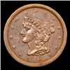 Image 2 : ***Auction Highlight*** 1850 Braided Hair Half Cent C-1 1/2c Graded Choice AU/BU Slider BY USCG (fc)