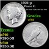 Image 1 : 1921-p Peace Dollar $1 Grades vf++