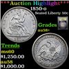 Image 1 : ***Auction Highlight*** 1850-o Seated Half Dollar 50c Graded Choice AU/BU Slider+ By USCG (fc)