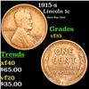Image 1 : 1915-s Lincoln Cent 1c Grades vf++