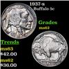 Image 1 : 1937-p Buffalo Nickel 5c Grades Select Unc