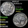 Image 1 : 1935-d Buffalo Nickel 5c Grades Choice+ Unc