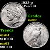 Image 1 : 1923-p Peace Dollar $1 Grades Select+ Unc