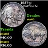 Image 1 : 1937-p Buffalo Nickel 5c Grades Select Unc