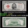 Image 1 : 1928F $5 Red Seal United States Note Grades Choice AU/BU Slider