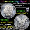 Image 1 : ***Auction Highlight*** 1879-p Morgan Dollar Near TOP POP! $1 Graded ms65+ DMPL By SEGS (fc)