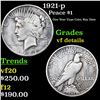 Image 1 : 1921-p Peace Dollar $1 Grades vf details